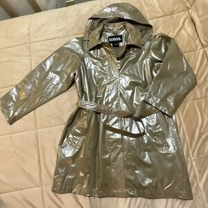 Totes PVC Shiny Hooded Rain Coat